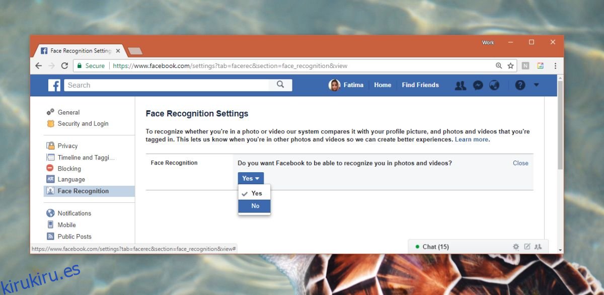 Cómo desactivar el reconocimiento facial de Facebook