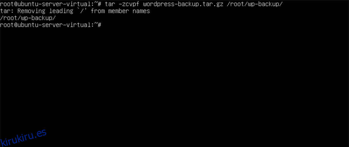 Cómo hacer una copia de seguridad de un sitio de WordPress en Linux