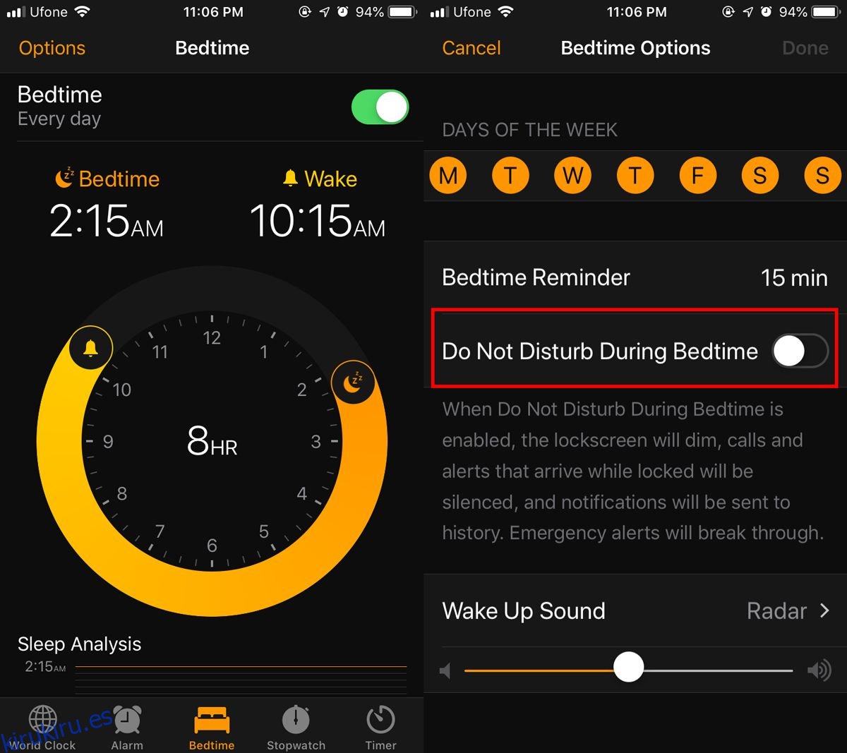 Cómo habilitar No molestar para la hora de dormir en iOS 12