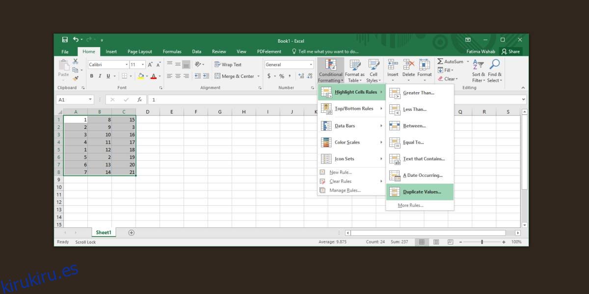 Cómo encontrar valores duplicados en Microsoft Excel