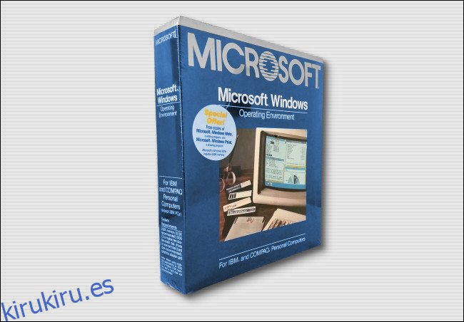 La caja del software Microsoft Windows.