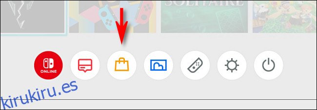 En la pantalla INICIO de Nintendo Switch, toque el ícono de la bolsa de compras para iniciar la aplicación Nintendo eShop.
