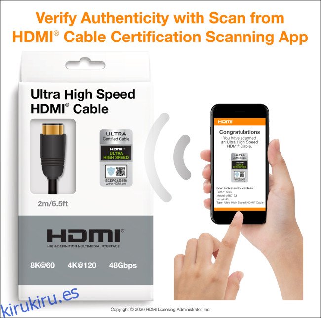 Aplicación de escaneo de certificación de cable HDMI para iOS y Android