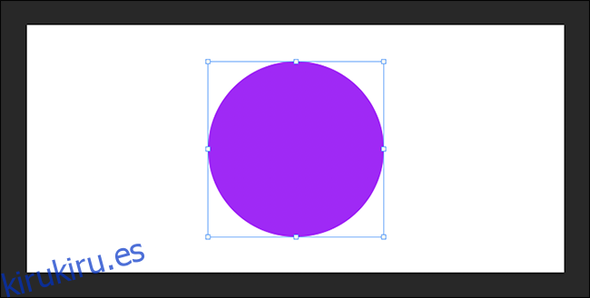 Transformación libre activa alrededor de un círculo púrpura.