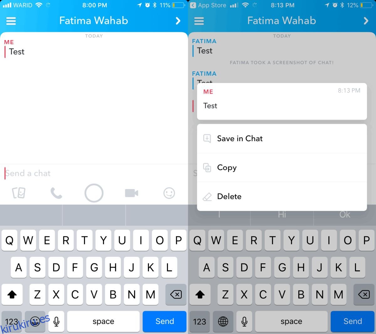 Cómo eliminar un mensaje enviado en Snapchat