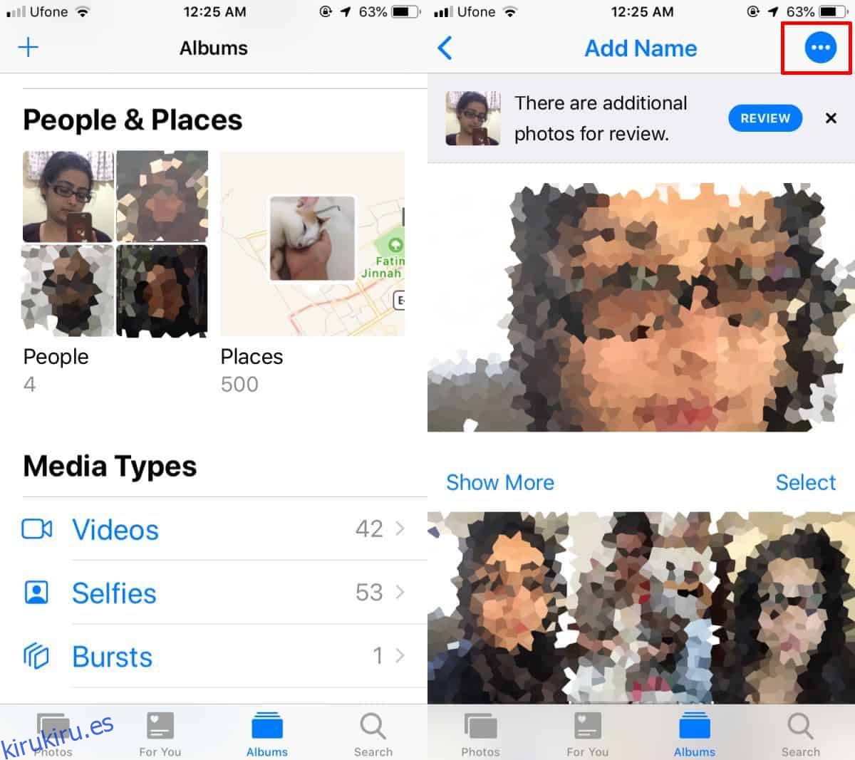 Cómo eliminar personas de la aplicación Fotos en iOS 12