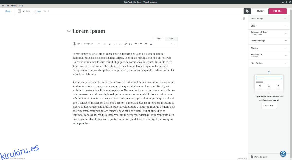 Cómo instalar la aplicación de escritorio de WordPress en Linux