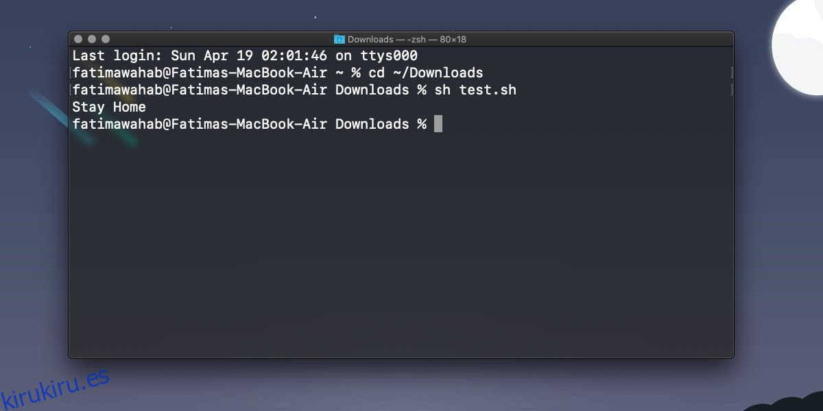 Cómo ejecutar un script Shell o .sh en macOS