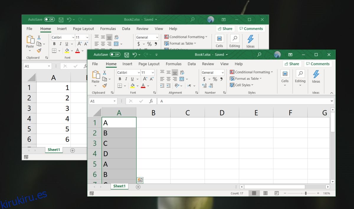 Cómo combinar archivos de Excel en Windows 10