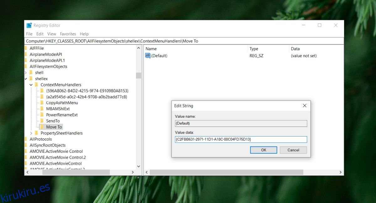 Cómo agregar las opciones del menú contextual ‘Mover a’ y ‘Copiar a’ en Windows 10