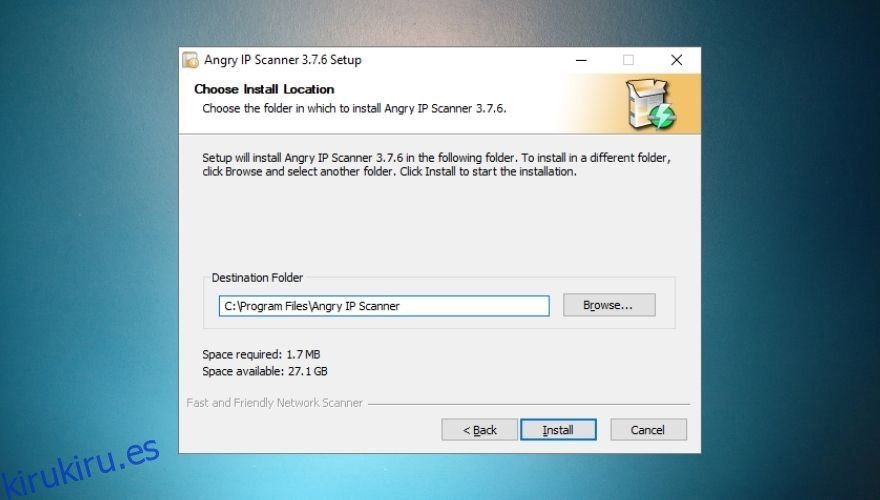 Instalación de Angry IP Scanner en Windows