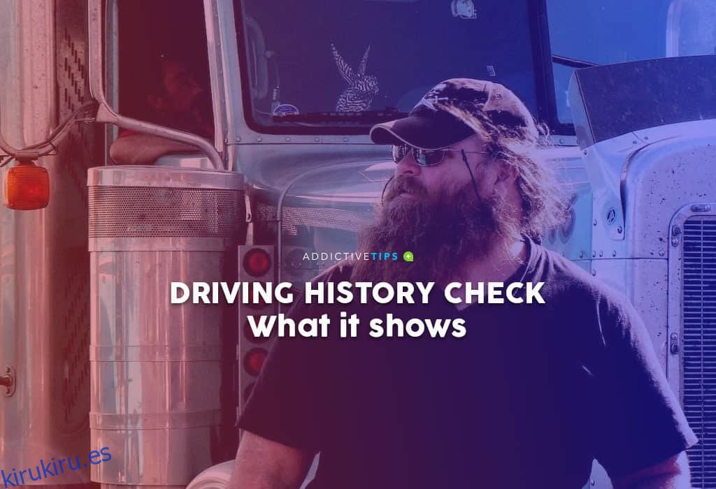 ¿Qué se muestra en una verificación del historial de conducción?