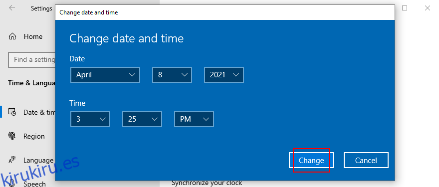 Windows 10 muestra cómo cambiar la fecha y la hora
