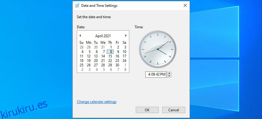 Windows 10 muestra cómo configurar la fecha y la hora