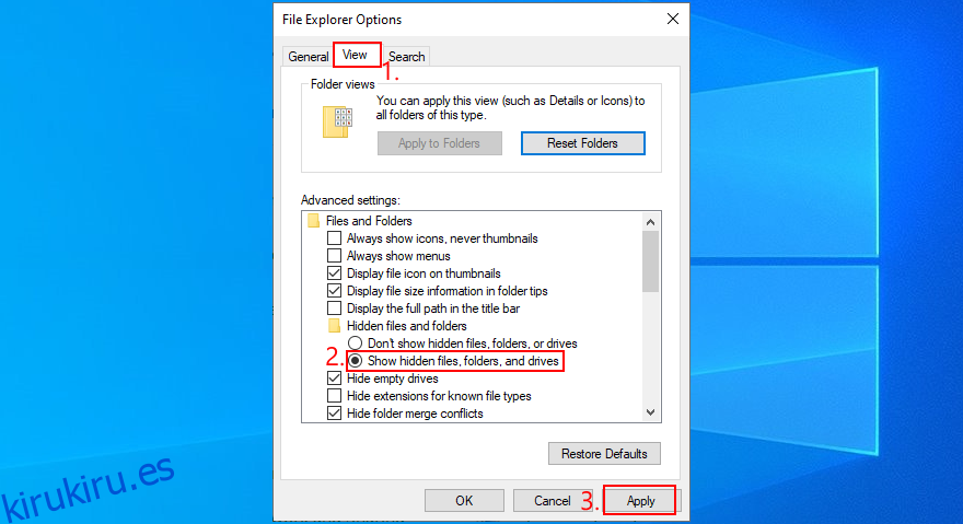 Windows 10 revela cómo mostrar archivos, carpetas y unidades ocultos