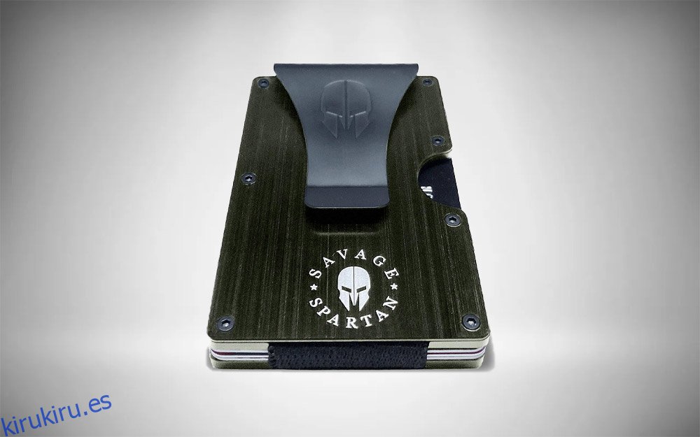 Cartera táctica espartana salvaje |  Portatarjetas de crédito de metal de aluminio con bloqueo RFID minimalista delgado
