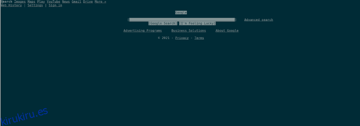 Navegador web basado en texto W3M en Linux