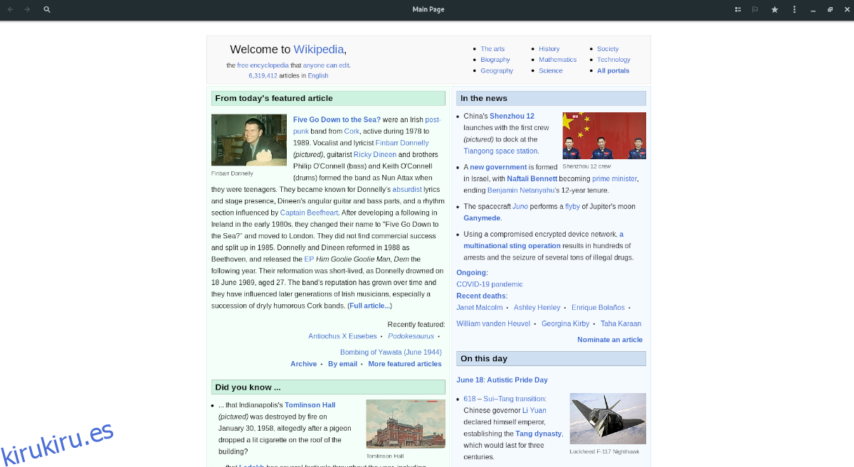 leer Wikipedia escritorio Linux