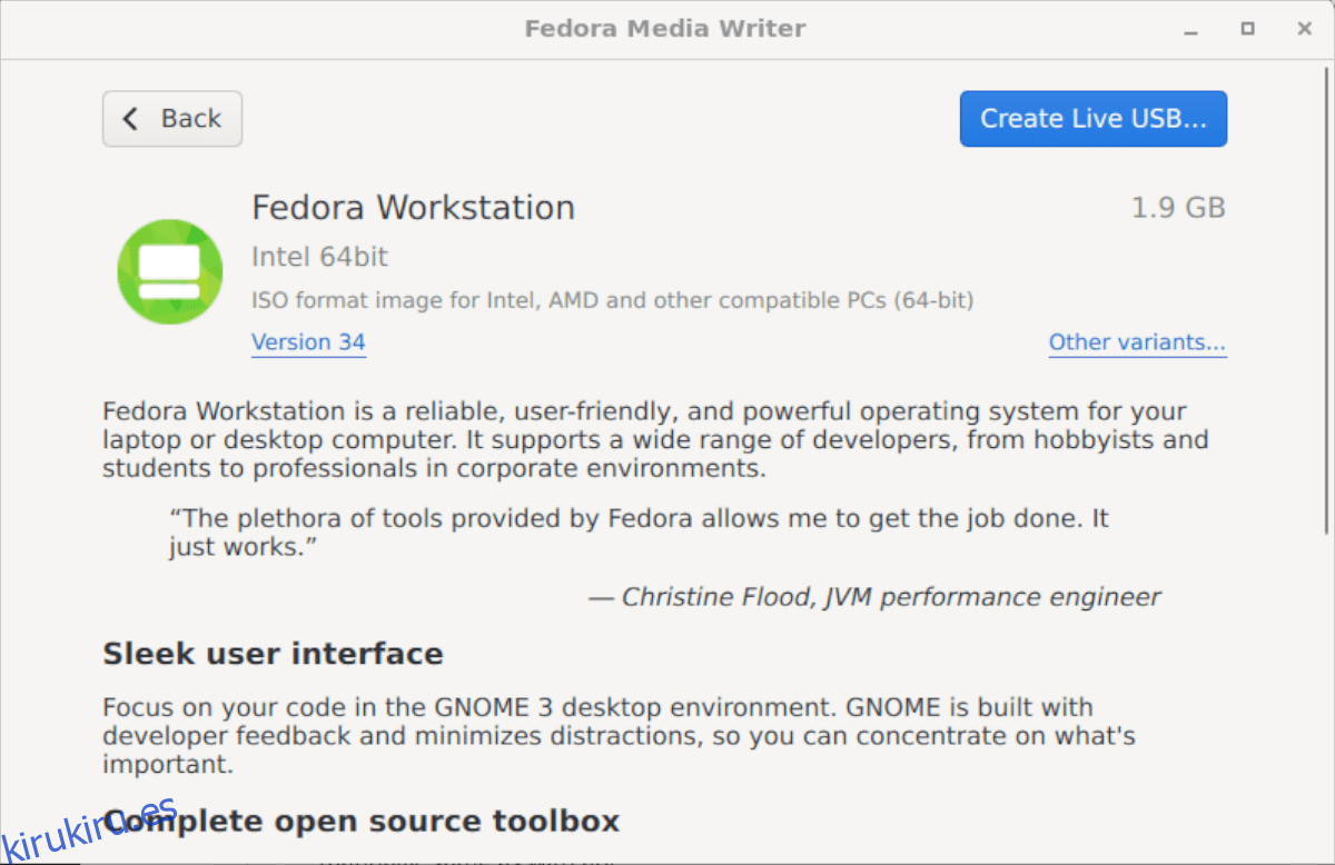 Cómo usar Fedora Media Writer para crear un USB de instalación de Fedora