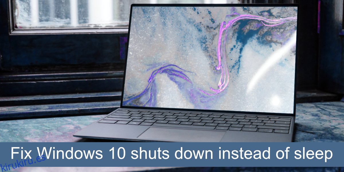 arreglar Windows 10 se apaga en lugar de dormir