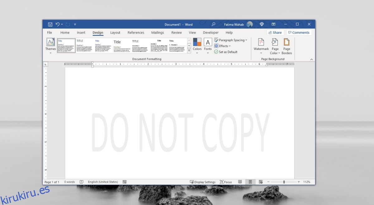 eliminar marca de agua en Microsoft Word
