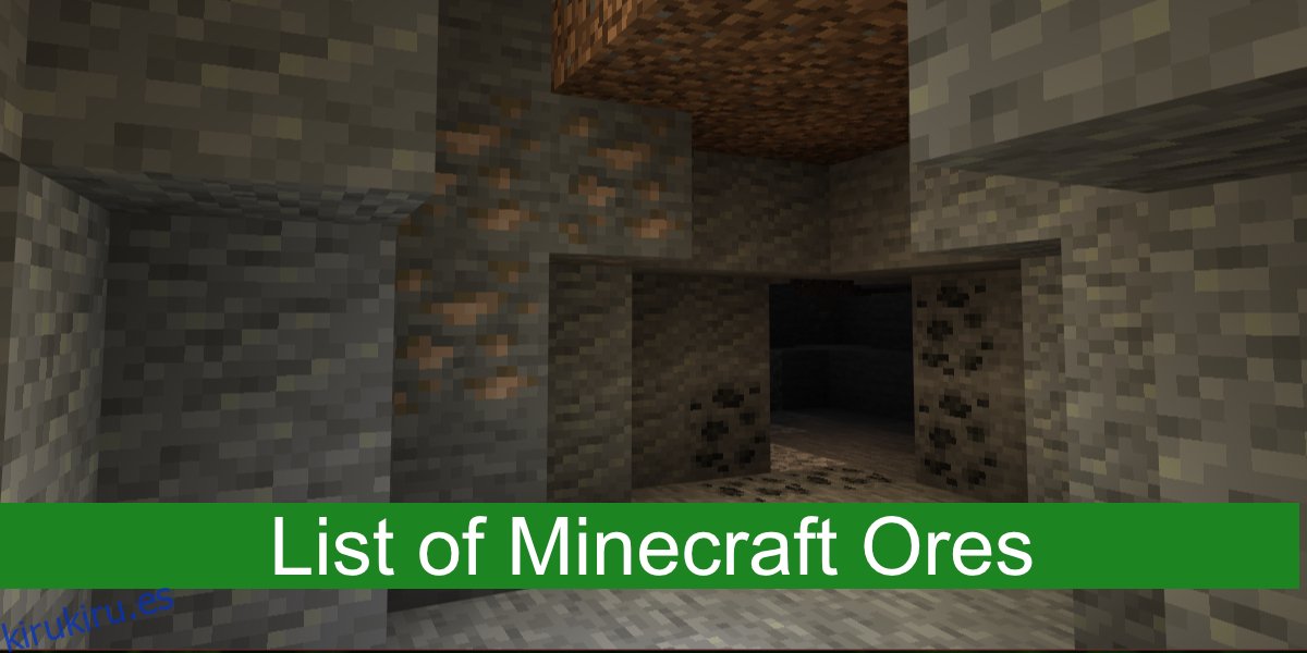   lista de minerales de Minecraft