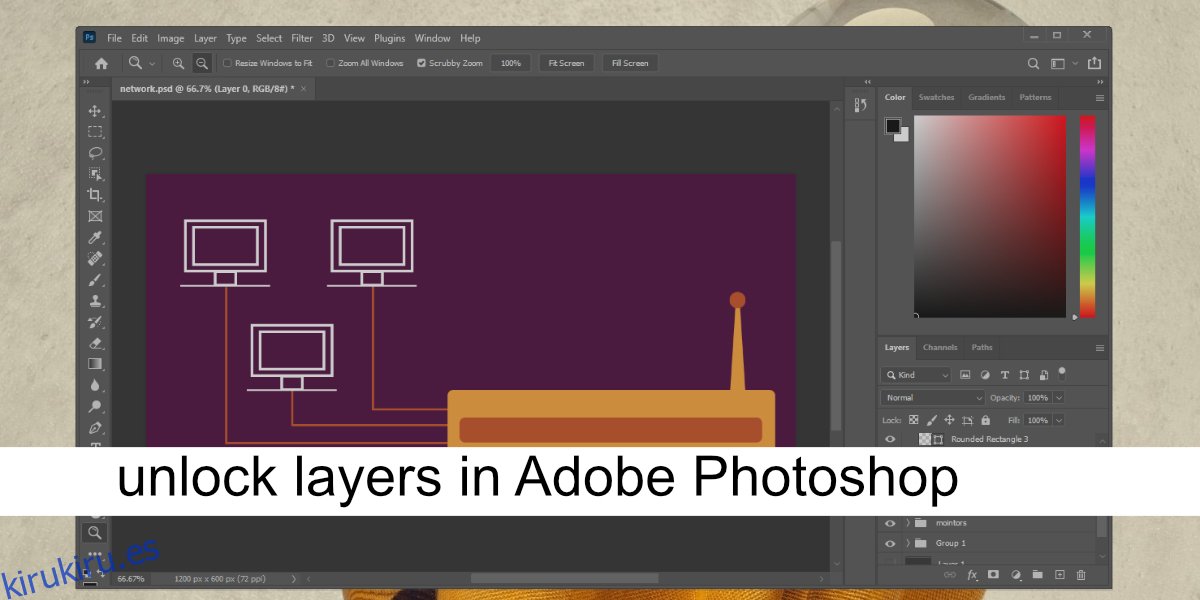 desbloquear capas en Adobe Photoshop