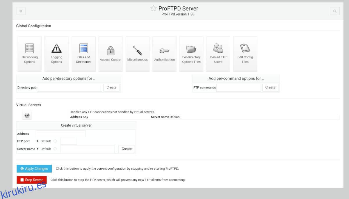 Cómo configurar un servidor FTP en Ubuntu con Webmin