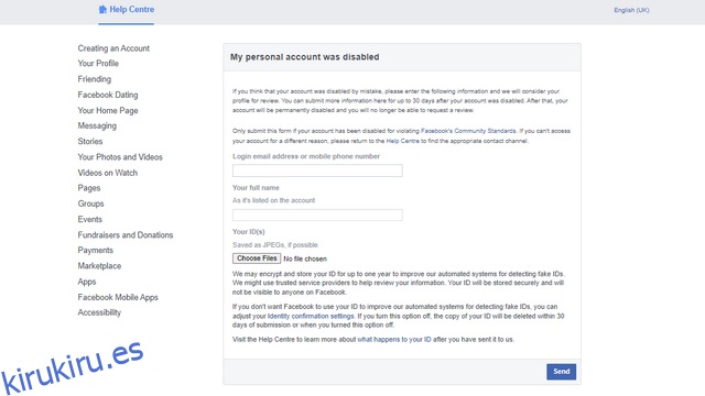 ¿Cuenta de Facebook deshabilitada?  Aquí se explica cómo recuperar una cuenta de Facebook bloqueada