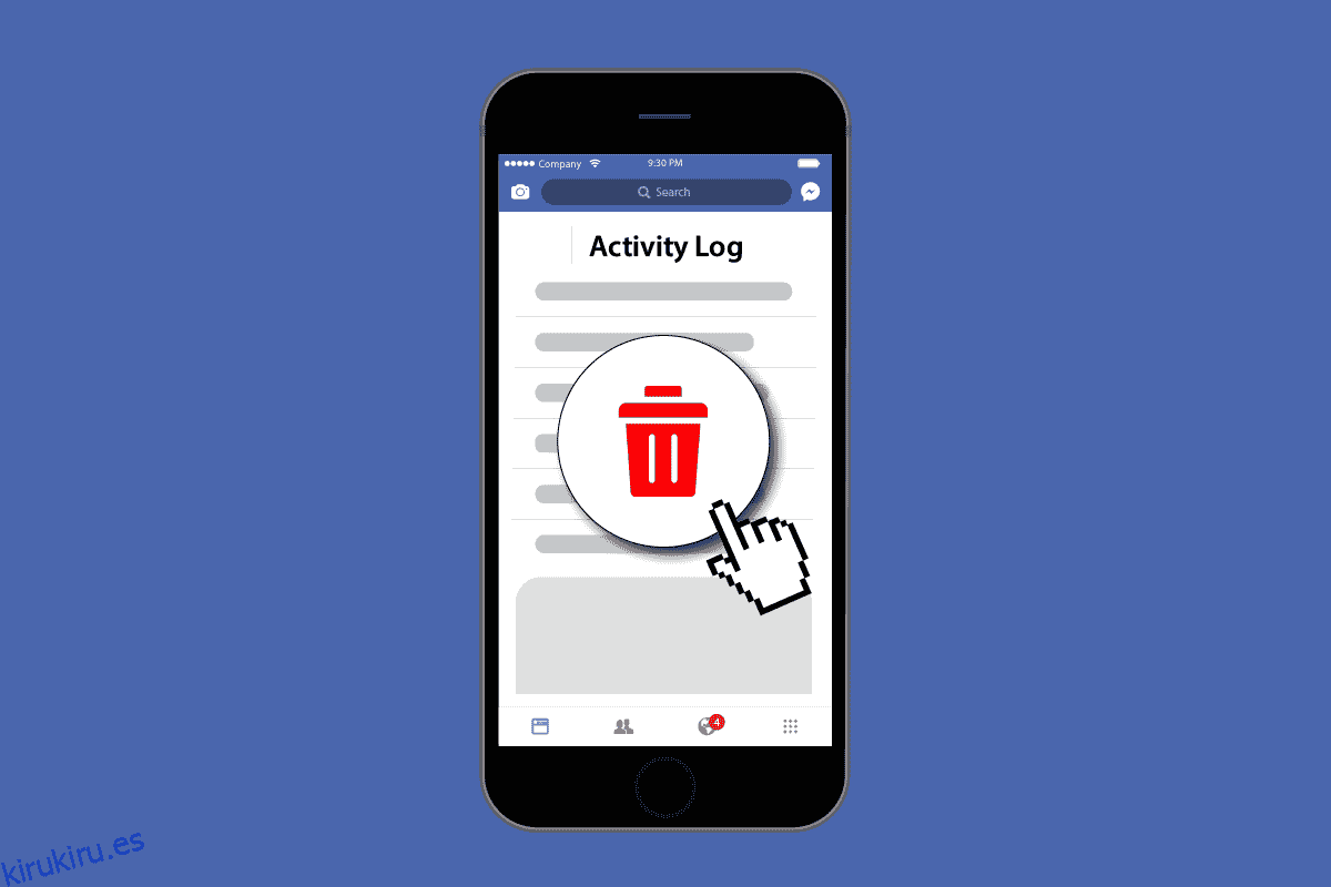 ¿Cómo elimino todo el registro de actividad en Facebook?