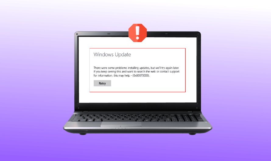 9 formas de corregir el error de actualización de Windows 0X80070003