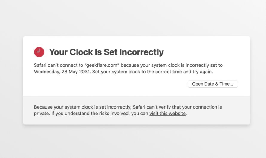 Error «Tu reloj está adelantado» en Mac